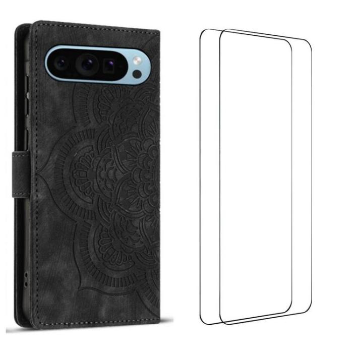 WANLONFENG - WANLONFENG Google Pixel 10 Pro Plånboksfodral Med 2 härdat glas