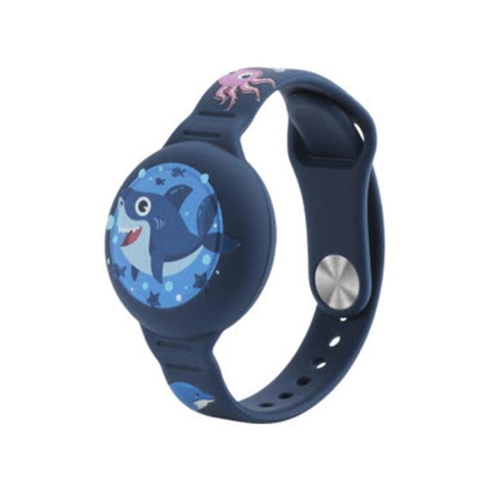 OFKOZ - OFKOZ Armband Apple Airtag Barn Vattentät Haj Blå