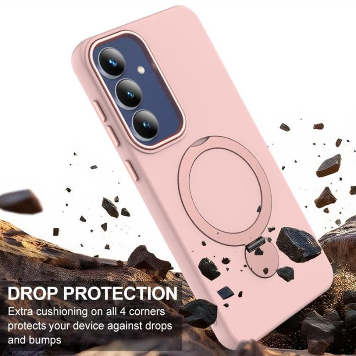 OEM - Mobilskal för Samsung Galaxy S26 Magnetiskt Ring Kickstand TPU + PC - Rosa