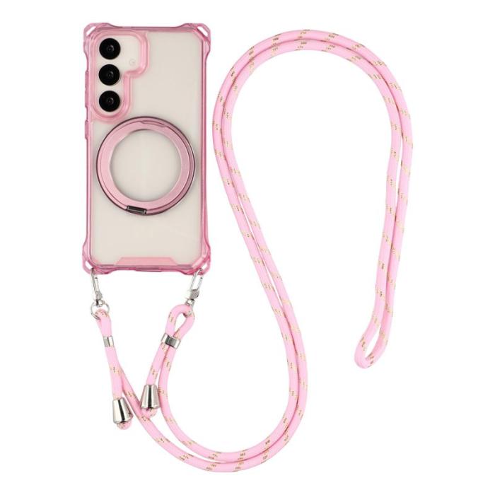 OEM - Mobilskal för Samsung Galaxy S26 Magnetiskt Ring Kickstand TPU + PC - Rosa