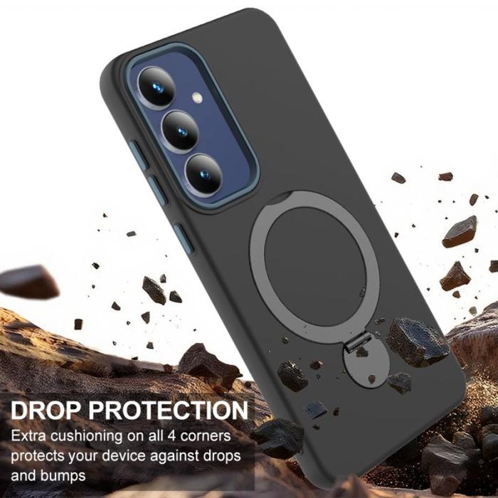 OEM - Mobilskal för Samsung Galaxy S26 Magnetiskt Ring Kickstand TPU + PC - Svart