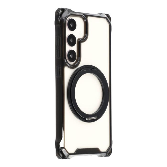 OEM - Mobilskal för Samsung Galaxy S26 Magnetiskt Ring Kickstand TPU + PC - Svart