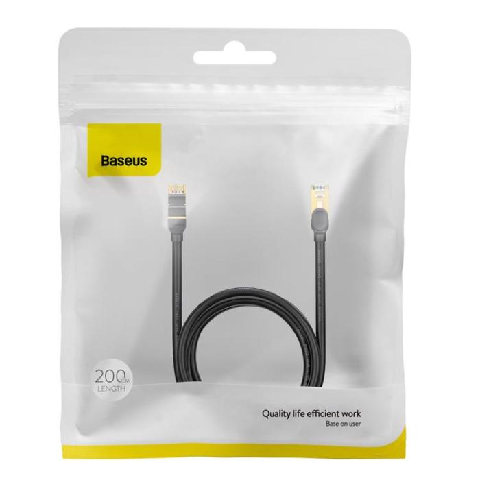 BASEUS - Baseus RJ45 Fast Nätverk Kabel 2m - Svart