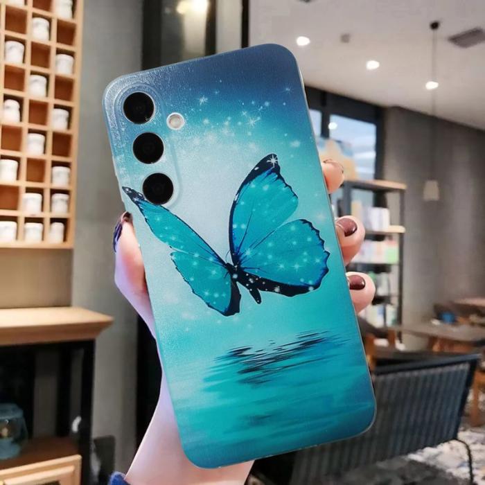 OEM - Mobilskal för Samsung Galaxy S26 Plus Mönstertryck TPU - Blå fjäril