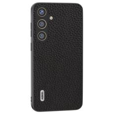 ABEEL - ABEEL Mobilskal till Samsung Galaxy S24 &Auml;kta L&auml;der och TPU - Svart