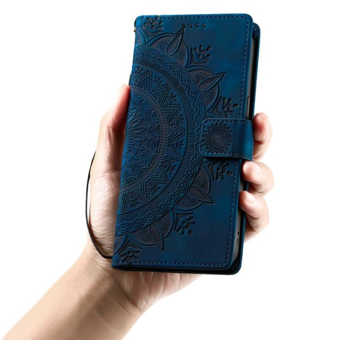 OEM - Samsung Galaxy S26 Plånboksfodral Imprinted Totem Konstläder - Blå