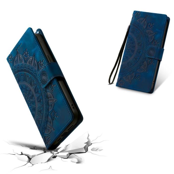 OEM - Samsung Galaxy S26 Plånboksfodral Imprinted Totem Konstläder - Blå