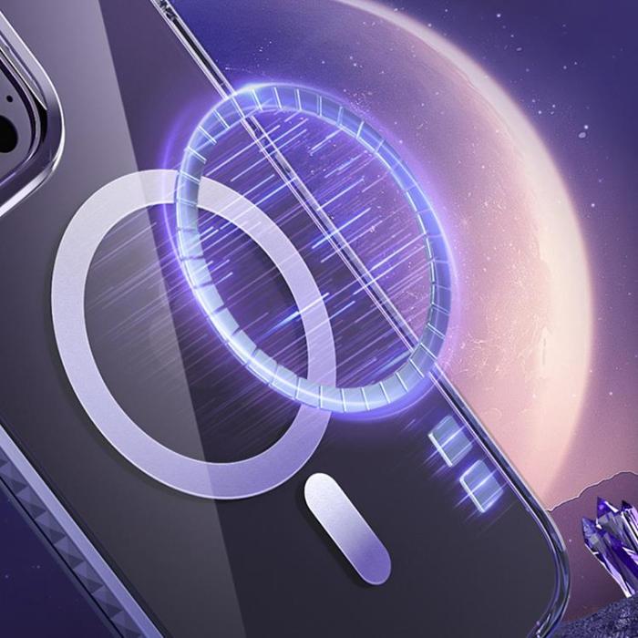 Kingxbar - Kingxbar iPhone 14 Plus Skal Magsafe PQY Ice Crystal - Silver