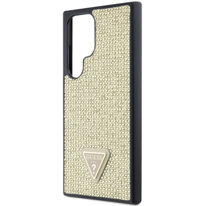Guess - Guess Galaxy S24 Ultra Mobilskal Rhinestone Triangle - Guld