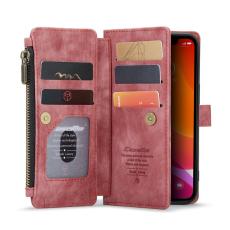 Caseme - CASEME Konstl&auml;der Pl&aring;nboksfodral f&ouml;r iPhone 12/12 Pro med Rem - R&ouml;d