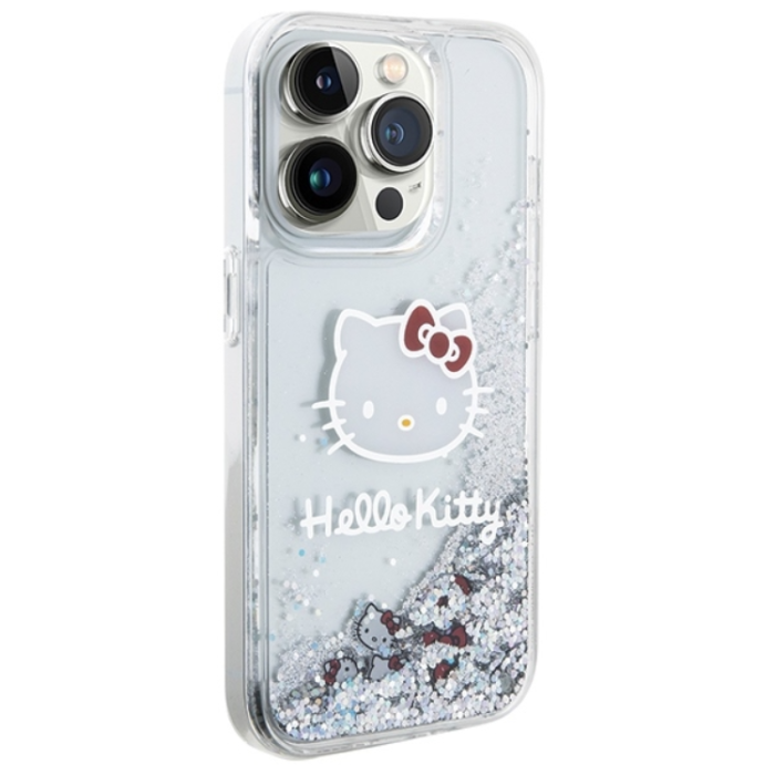 Hello Kitty - Hello Kitty iPhone 13 Pro Max Mobilskal Liquid Glitter Charms - Silver