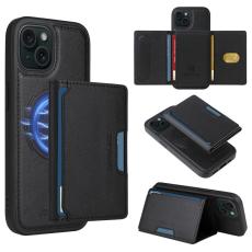 BETOPNICE - BETOPNICE iPhone 15 Fodral KonstL&auml;der med St&auml;ll - Svart