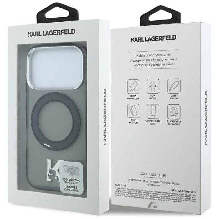 KARL LAGERFELD - Karl Lagerfeld Mobilskal till iPhone 18 Pro Max/17 Pro Max Magsafe IML Ringställ