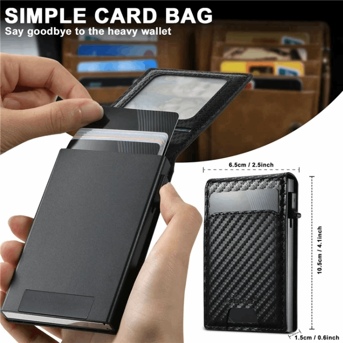 SUTENI - SUTENI iPhone 16 Pro Mobilskal Magsafe Korthållare Carbon Fiber