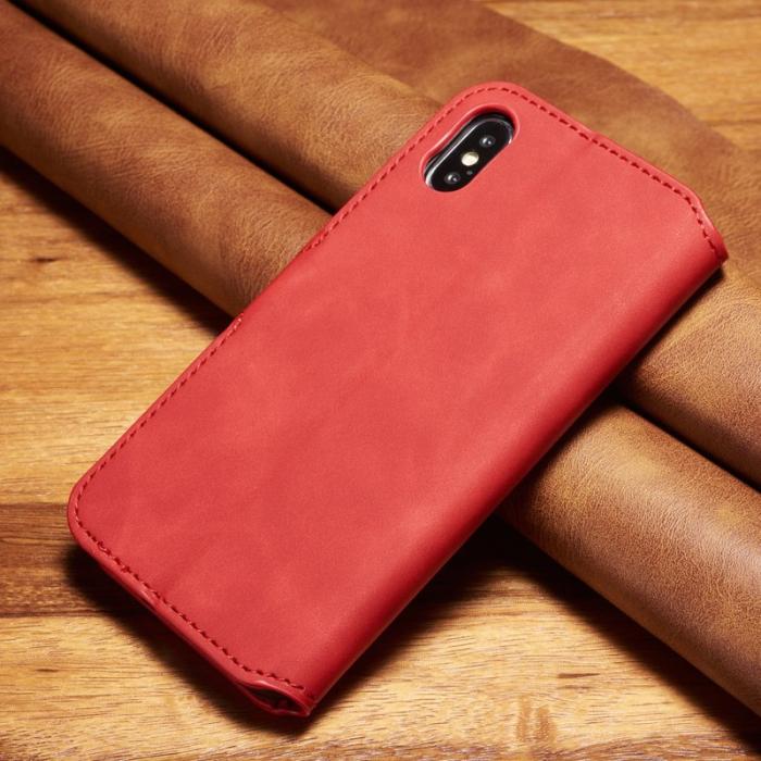 DG.MING - DG.MING Retro Wallet Mobilskal för iPhone XS 5.8 tum - Röd