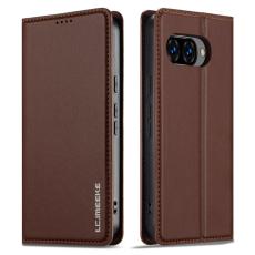 LC.imeeke - LC.IMEEKE L1 Series Google Pixel 9a Pl&aring;nboksfodral Konstl&auml;der - Brun
