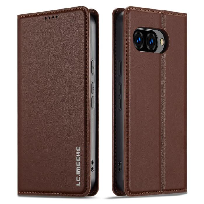 LC.imeeke - LC.IMEEKE L1 Series Google Pixel 9a Plånboksfodral Konstläder - Brun