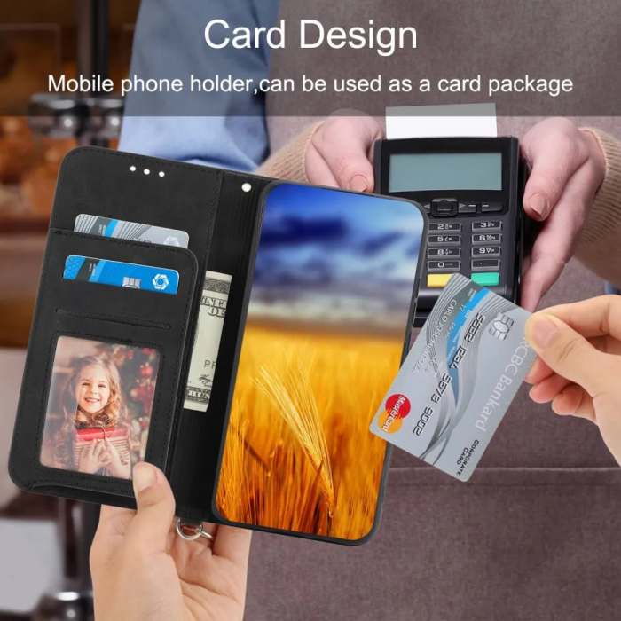 Taltech - Galaxy S23 Plånboksfodral med Rem - Svart