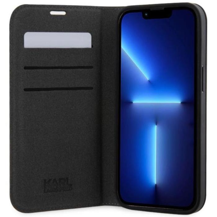 KARL LAGERFELD - Karl Lagerfeld iPhone 14 Pro Max Plånboksfodral Saffiano Karl