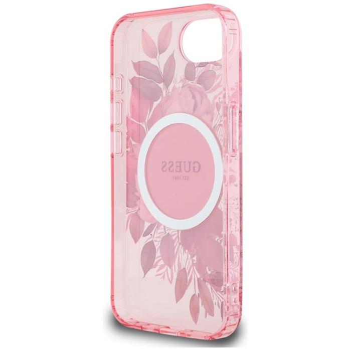 Guess - Guess iPhone 16e Mobilskal MagSafe IML Flowers - Rosa