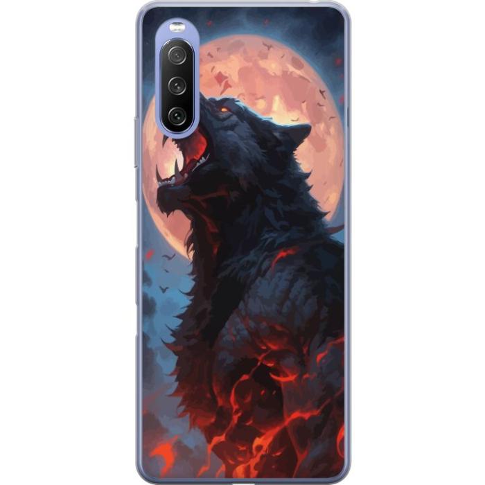 iSecrets - Genomskinligt Skal kompatibel med Sony Xperia 10 III Lite med Ylande varg