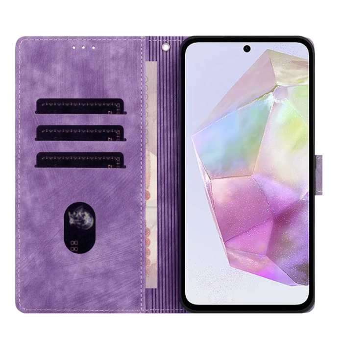 WANLONFENG - WANLONFENG Galaxy S25 Edge Plånboksfodral Mandala - Lila