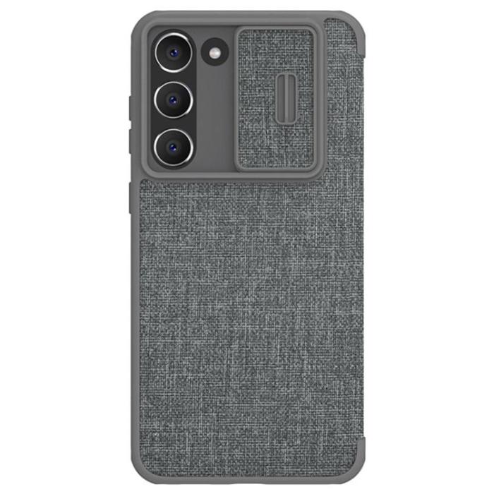 UTGATT1 - Nillkin Galaxy S23 Plånsboksfodral Qin Cloth Pro - Grå