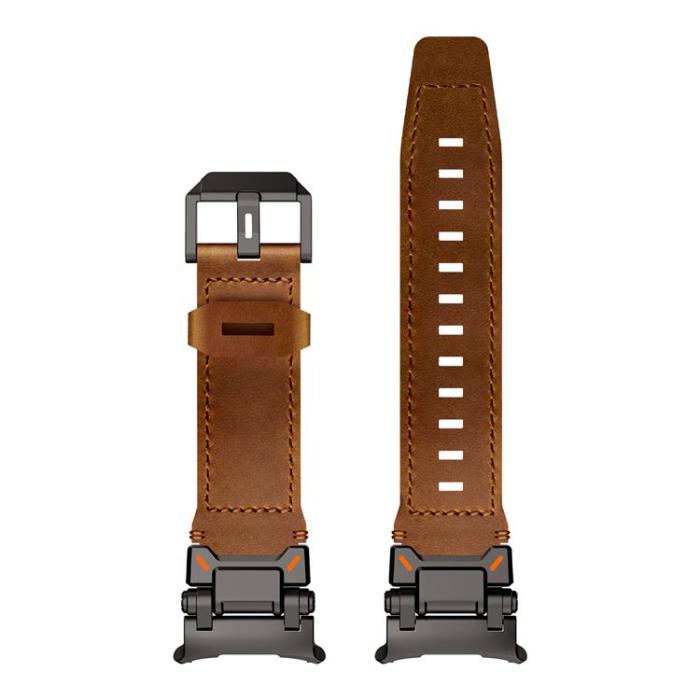 Boom of Sweden - Galaxy Watch Ultra (47mm) Armband Svart Äkta Läder - Brun