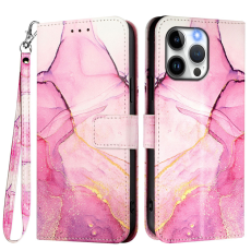 A-One Brand - iPhone 16 Pro Plånboksfodral Marble Pattern med Rem LS001