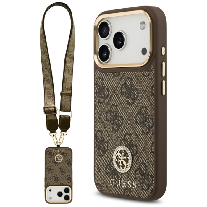Guess - Guess iPhone 17 Pro Mobilskal MagSafe 4G Strass Logo & Big Strap