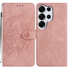 OEM - Samsung Galaxy S26 Ultra Fodral Konstl&auml;der St&auml;ll - Ros&eacute;guld