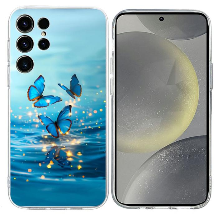 OEM - Samsung Galaxy S26 Ultra Skal Mönstertryck Stöttålig Soft TPU - Blå Fjäril
