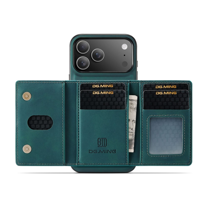 DG.MING - DG.MING iPhone 17 Pro Mobilskal Korthållare Detachable - Grön