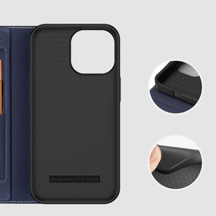 Dux Ducis - Dux Ducis iPhone 14 Pro Max Plånboksfodral Skin X2 - Blå