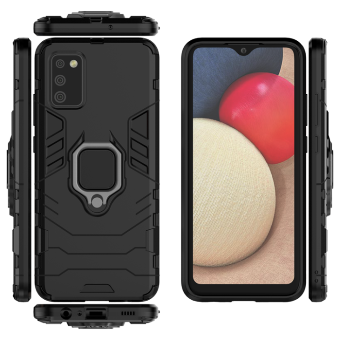 OEM - Galaxy A03s Skal Ring Armor - Svart