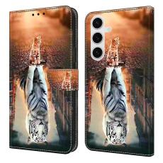 OEM - Samsung Galaxy S26 Pl&aring;nboksfodral Magnetisk St&auml;ngning Konstl&auml;der Katt och Tiger