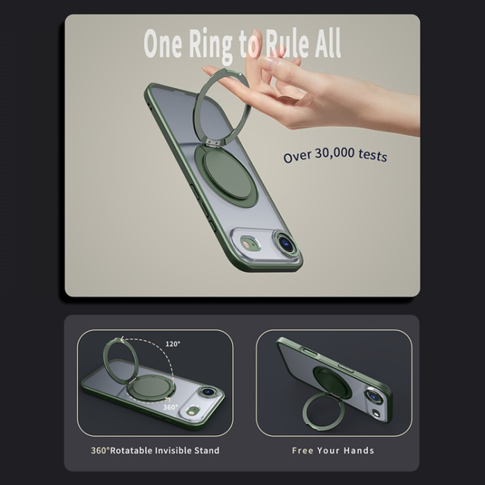 A-One Brand - iPhone 17 Air Mobilskal MagSafe TPU+PC Kickstand - Grön