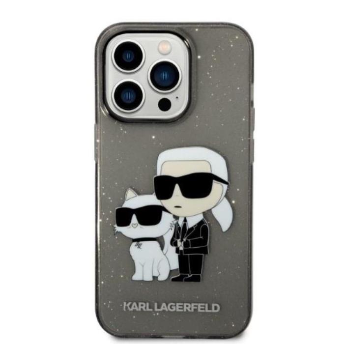 KARL LAGERFELD - Karl Lagerfeld iPhone 14 Pro Max Skal IML GLIT NFT Karl & Choupette - Svart