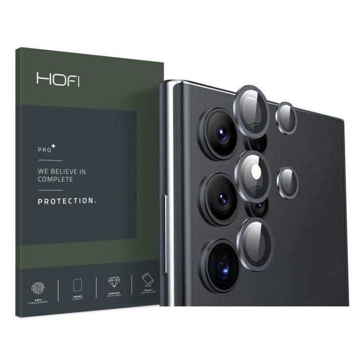 UTGATT - Hofi Cam Ring Pro+ Kameralinsskydd i Härdat Glas Galaxy S22 Ultra - Svart