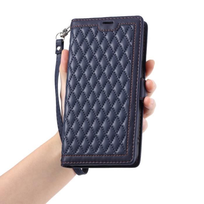 OEM - Samsung Galaxy S26/S26 Pro Plånboksfodral Konstläder Rhombus - Blå