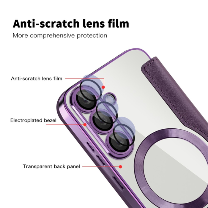 A-One Brand - Galaxy S25 Plus Plånboksfodral MagSafe RFID Blocking - Lila