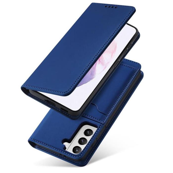 OEM - Galaxy S22 Plus Plånboksfodral Magnet Stand - Blå