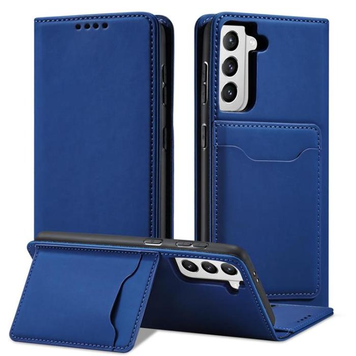OEM - Galaxy S22 Plus Plånboksfodral Magnet Stand - Blå