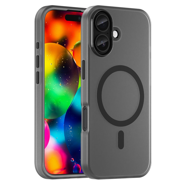 iPhone 17 Mobilskal MagSafe Slim Matte Translucent - Svart | 2353 | AlltMobil