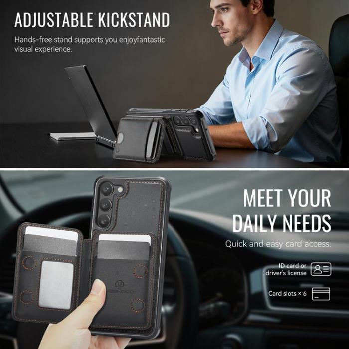 OEM - JEEHOOD Samsung Galaxy S23+ Fodral Konstläder - Svart