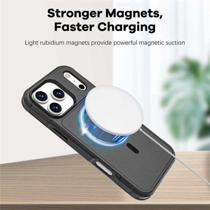 A-One Brand - iPhone 17 Pro Max Mobilskal MagSafe PC + TPU Anti-drop - Svart