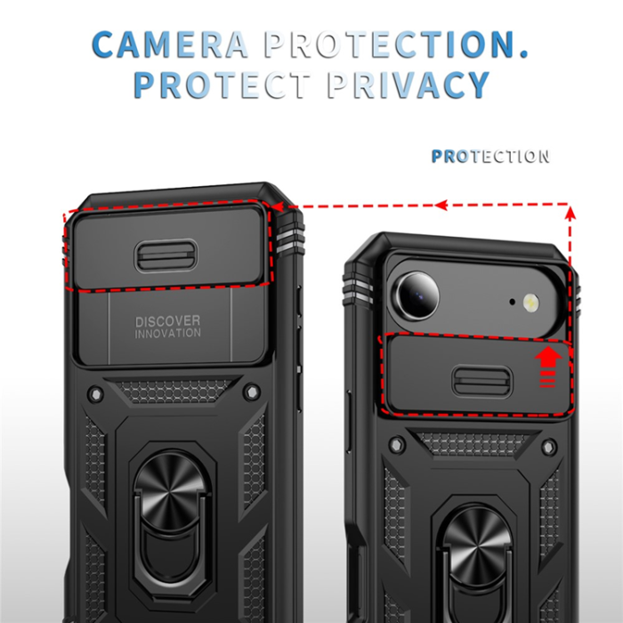 A-One Brand - iPhone Air Mobilskal Slide Camshield Kickstand - Svart