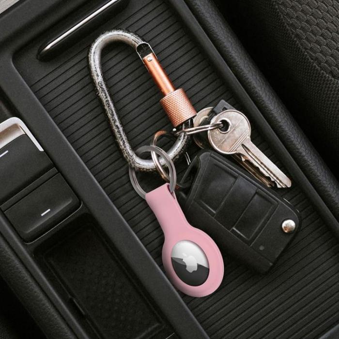 OEM - Silikon hållare till Airtag - Rosa