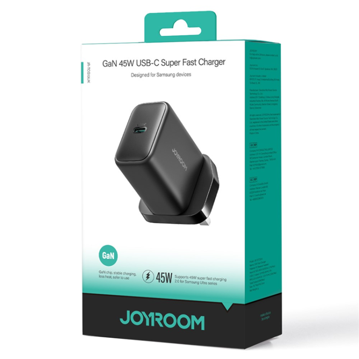 Joyroom - JOYROOM GaN Snabbladdare 45W USB-C UK JR-TCG13 - Svart