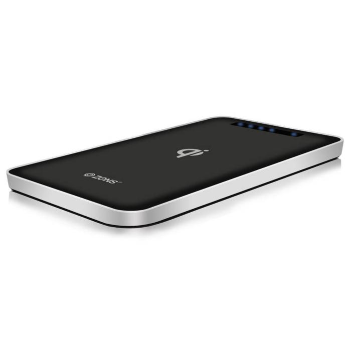 UTGATT4 - ZENS Powerbank QI Trådlös USB-sladd 4500mAh Inbyggt batteri - Svart